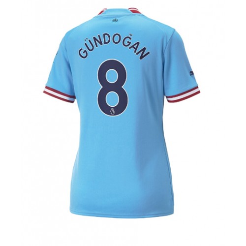 Fotbalové Dres Manchester City Ilkay Gundogan #8 Dámské Domácí 2022-23 Krátký Rukáv